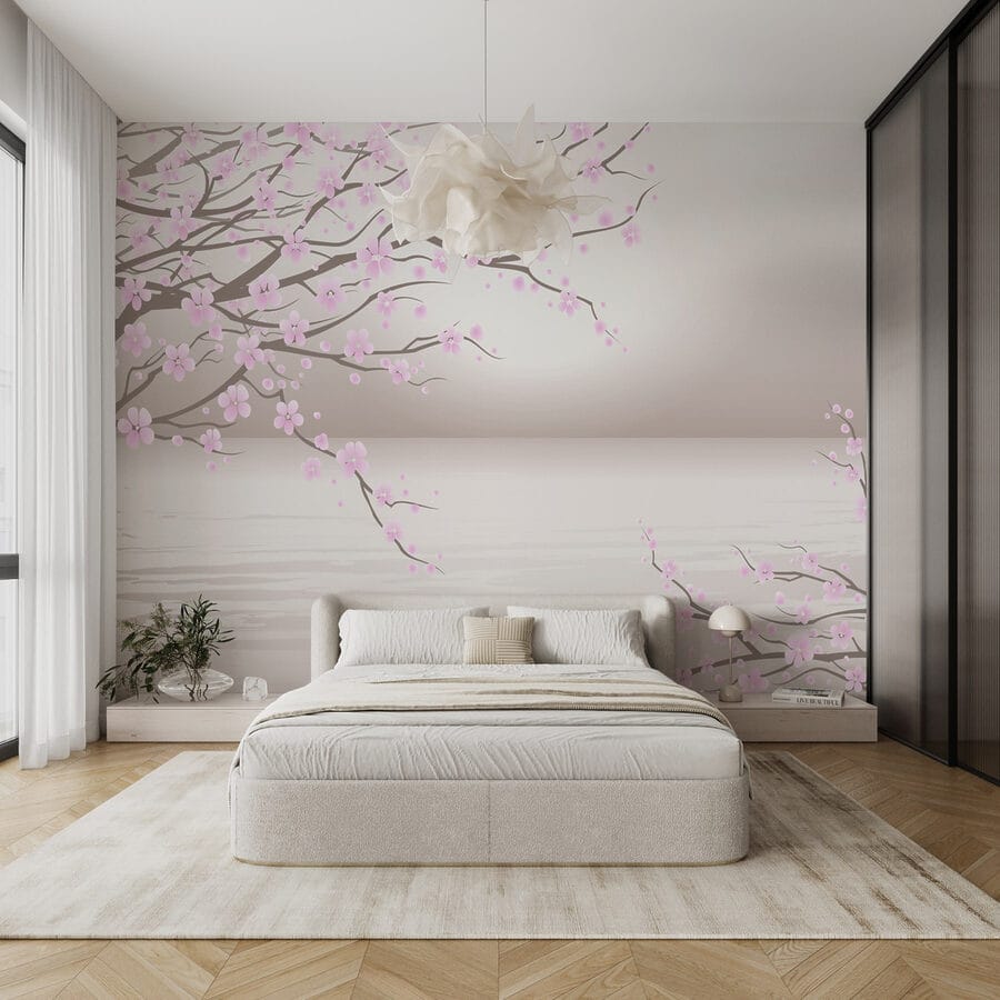 Albero con fiori rosa