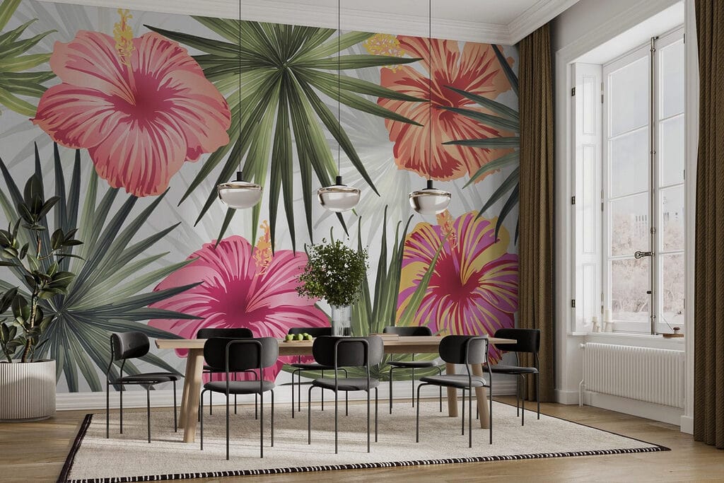 Floral Vibrance in Tropical Greens Floral Vibrance in Tropical Greens