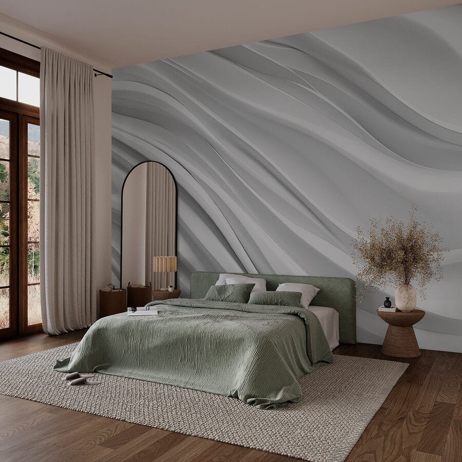 Sfondo bianco con linee ondulate