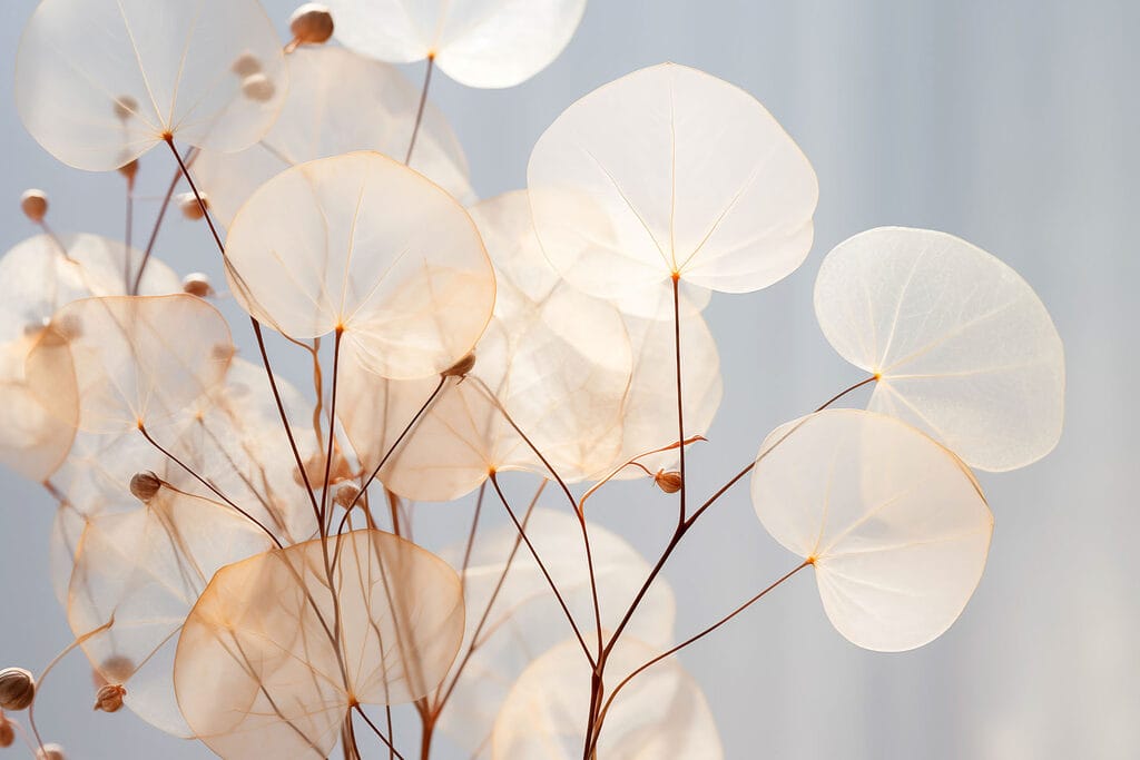 Delicate leaves gently swaying in light Delicate leaves gently swaying in light