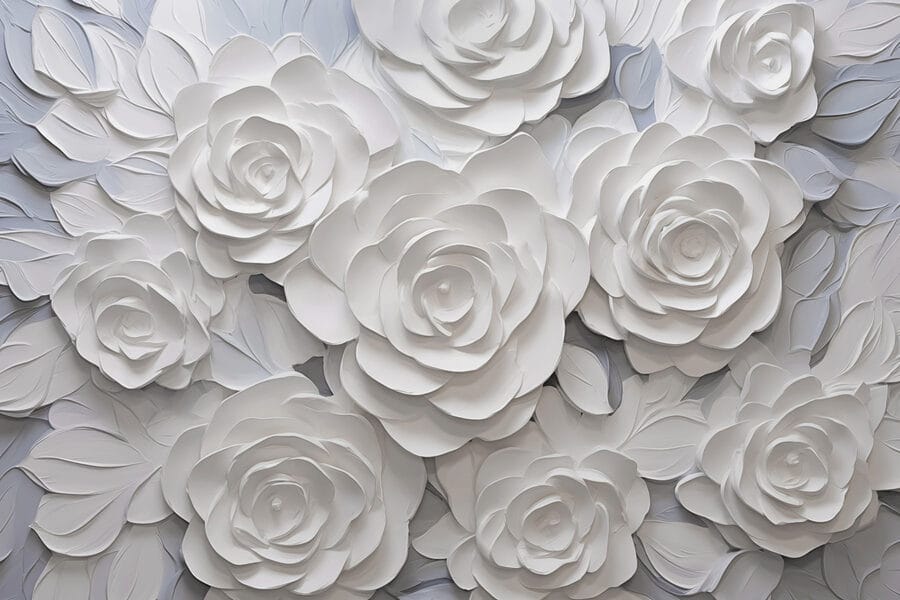 Gruppo di fiori di carta bianchi