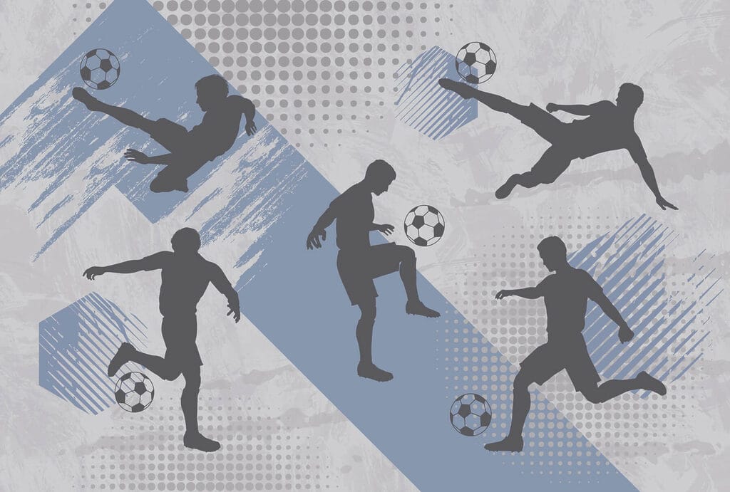 Gruppo di uomini che giocano a calcio Gruppo di uomini che giocano a calcio