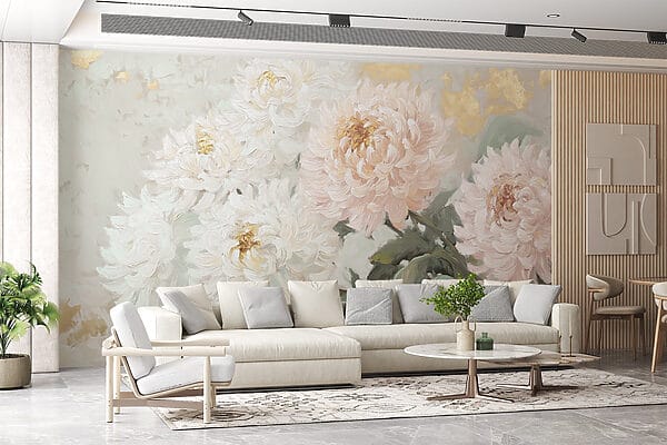 Pittura di fiori su una superficie bianca Pittura di fiori su una superficie bianca