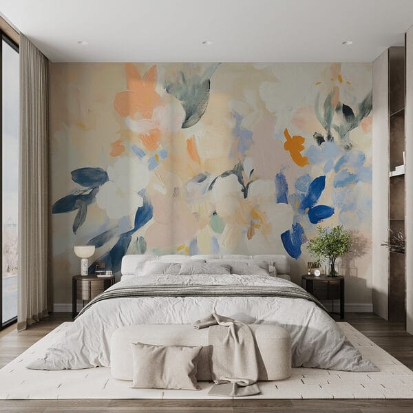 Pittura di fiori su una superficie bianca Pittura di fiori su una superficie bianca