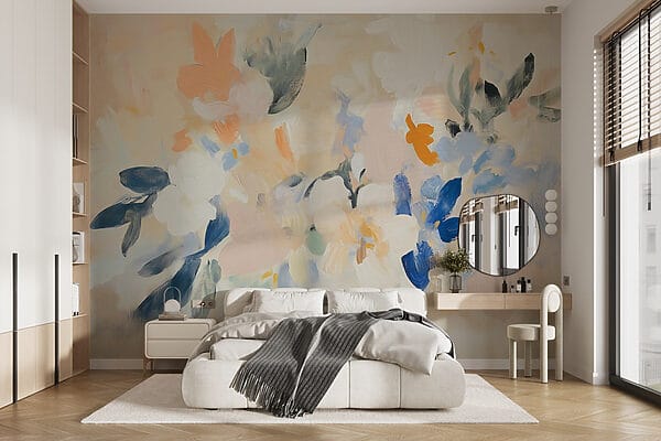 Pittura di fiori su una superficie bianca Pittura di fiori su una superficie bianca