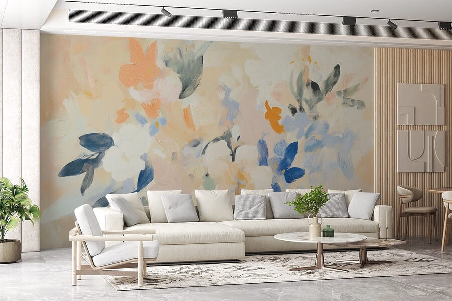 Pittura di fiori su una superficie bianca Pittura di fiori su una superficie bianca