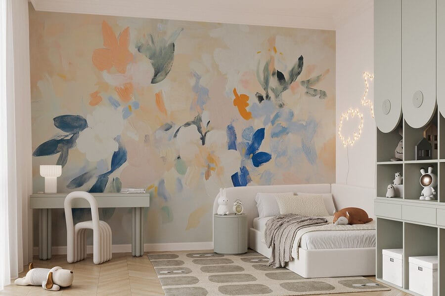 Pittura di fiori su una superficie bianca Pittura di fiori su una superficie bianca
