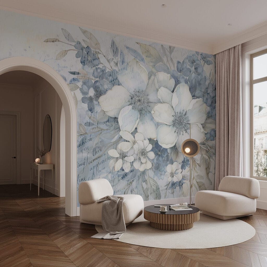 Painting of flowers and leaves