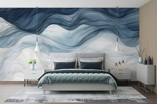 Tessuto ondulato blu e bianco Tessuto ondulato blu e bianco