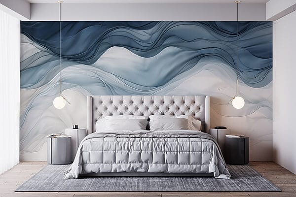 Tessuto ondulato blu e bianco Tessuto ondulato blu e bianco