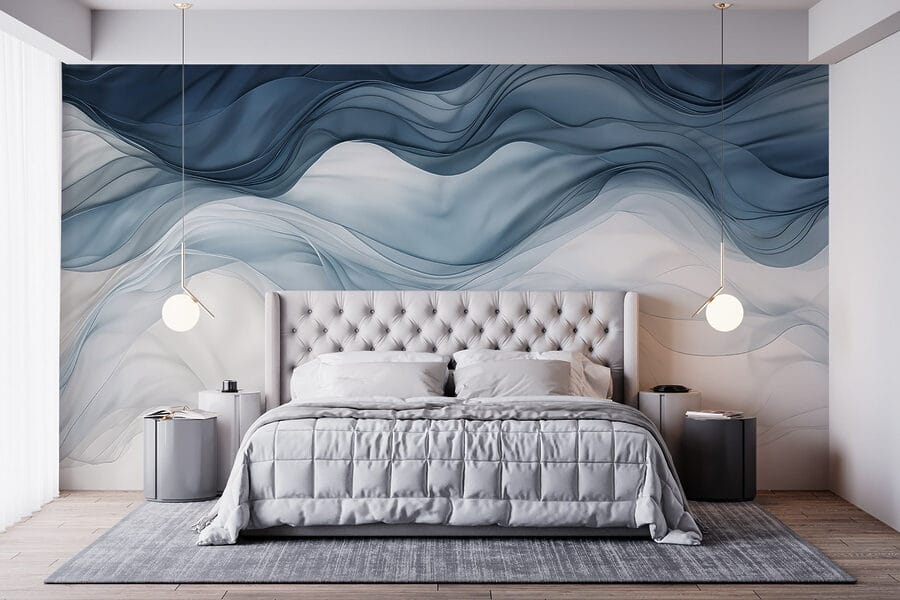 Tessuto ondulato blu e bianco Tessuto ondulato blu e bianco
