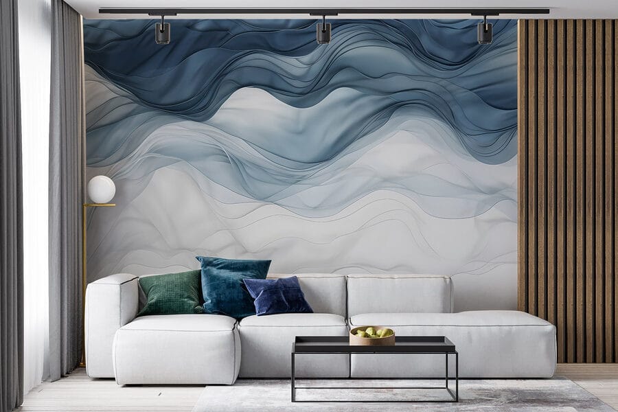 Tessuto ondulato blu e bianco Tessuto ondulato blu e bianco