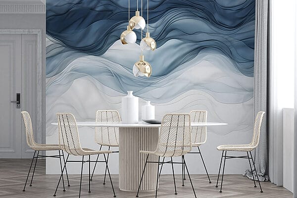 Tessuto ondulato blu e bianco Tessuto ondulato blu e bianco
