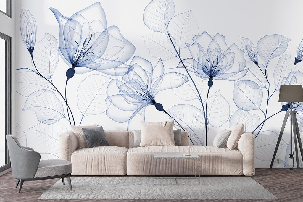 Transparent flowers and leaves