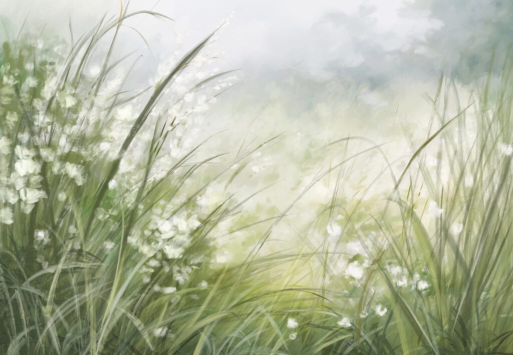 Pittura di un campo d'erba Pittura di un campo d'erba