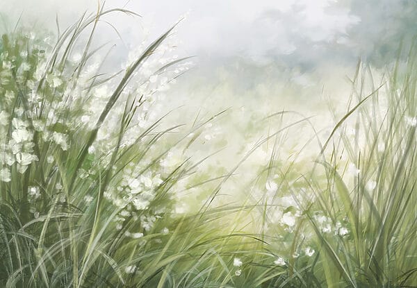 Pittura di un campo d'erba Pittura di un campo d'erba
