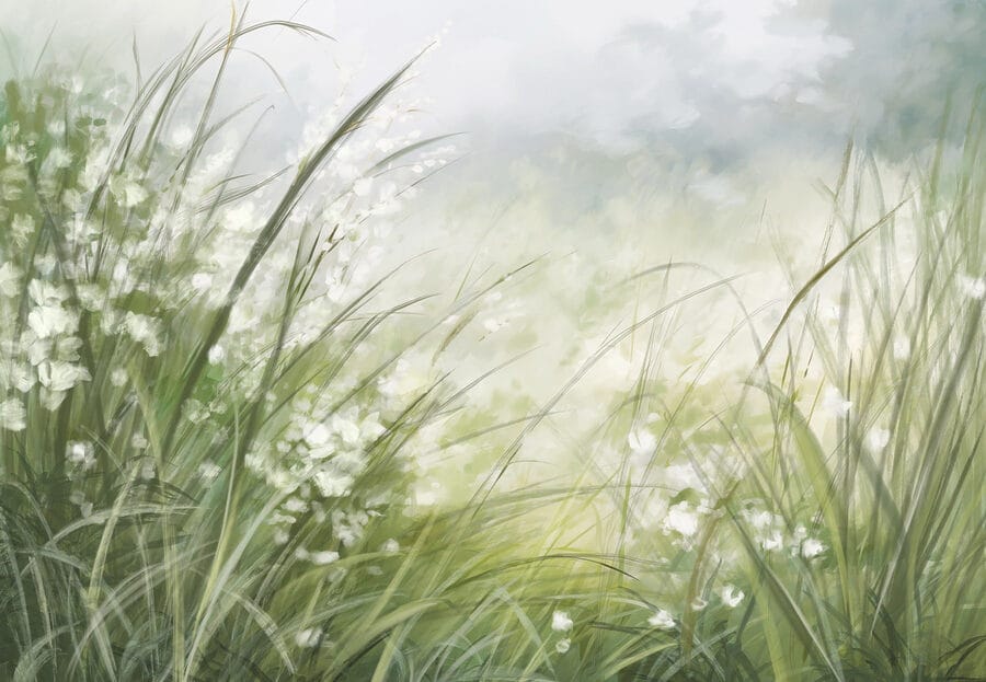 Pittura di un campo d'erba Pittura di un campo d'erba
