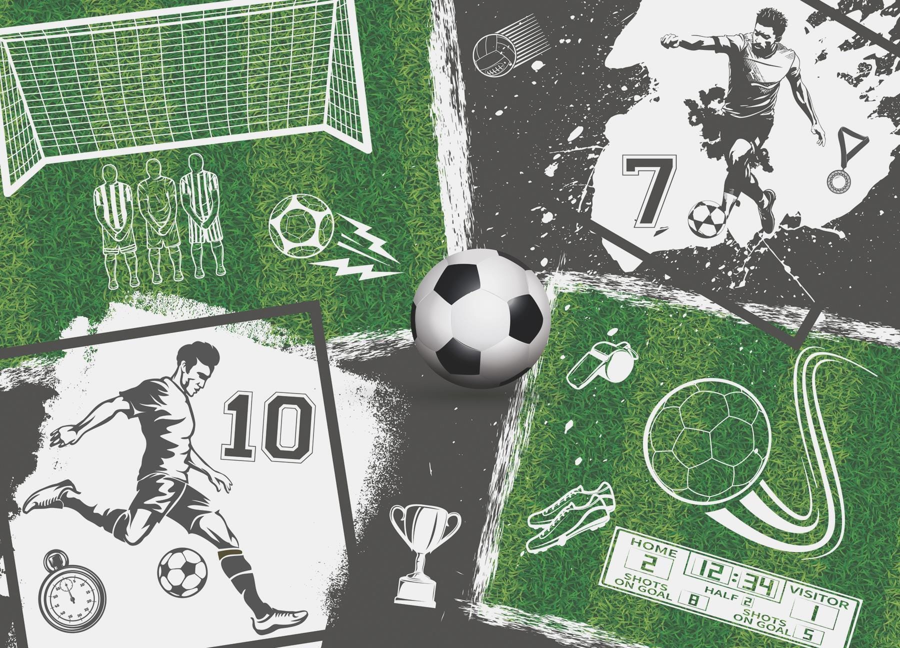 Soccer action on the field