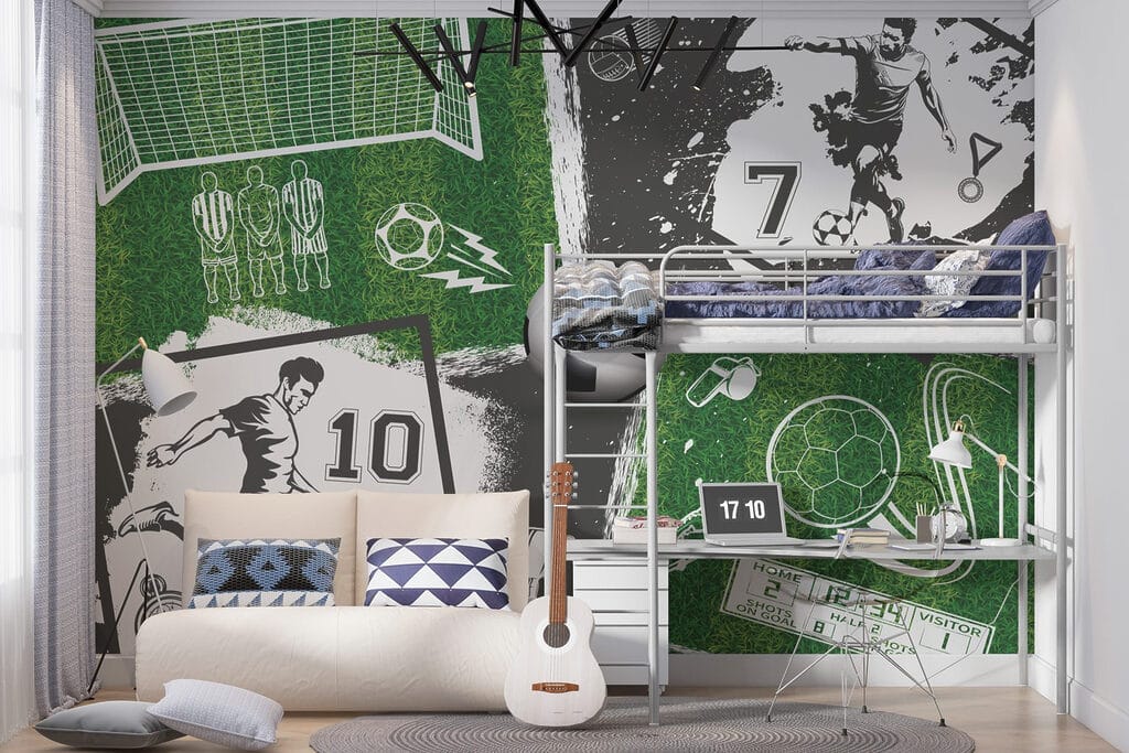 Soccer action on the field