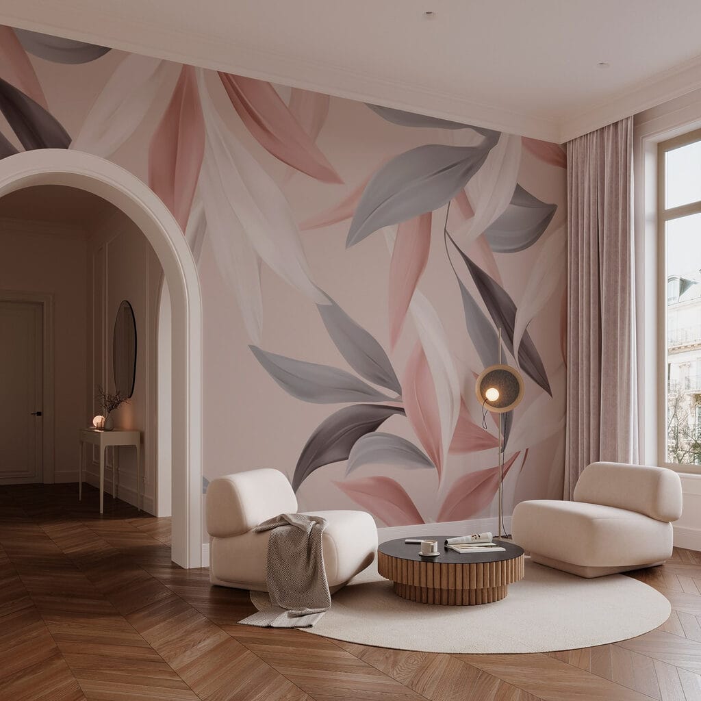 Delicate leaves in soft colors