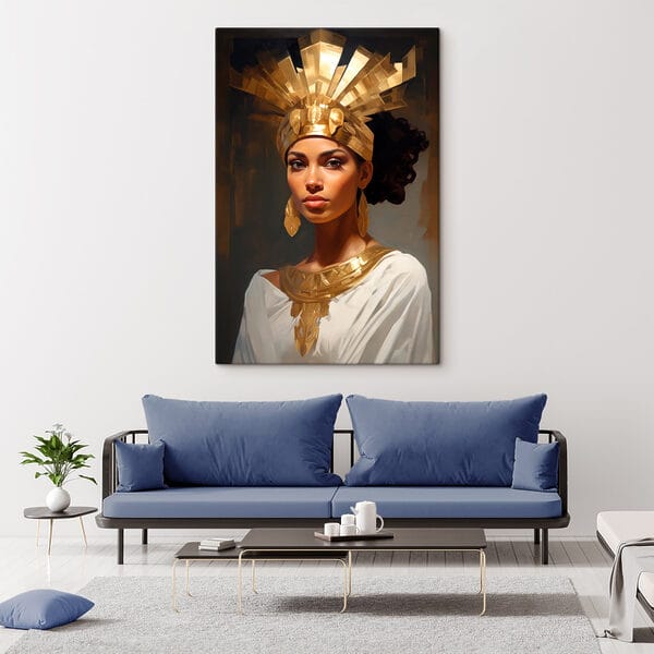 Regal elegance adorned with ancient attire