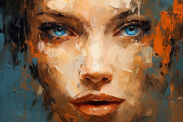 Painting of a woman's face Painting of a woman's face