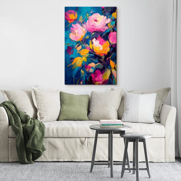 Quadri Dipinto di fiori su sfondo blu (COD: s42941) Quadri Quadri Dipinto di fiori su sfondo blu (COD: s42941)