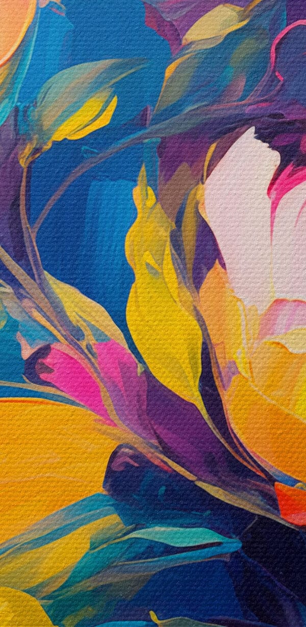 Painting of flowers on a blue background Painting of flowers on a blue background