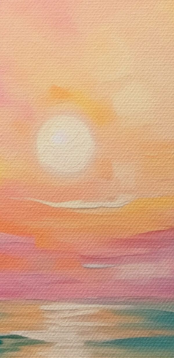 Painting of a sunset over the ocean Painting of a sunset over the ocean