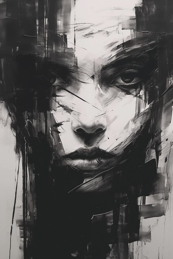 Painting of a woman's face Painting of a woman's face