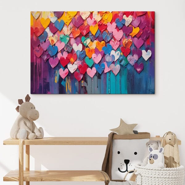 Quadri Dipinto con tanti cuori (COD: s42949) Quadri Quadri Dipinto con tanti cuori (COD: s42949)