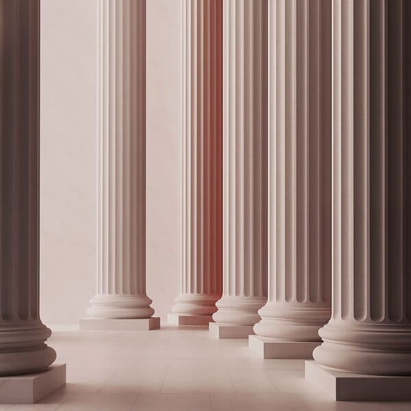 Row of white pillars