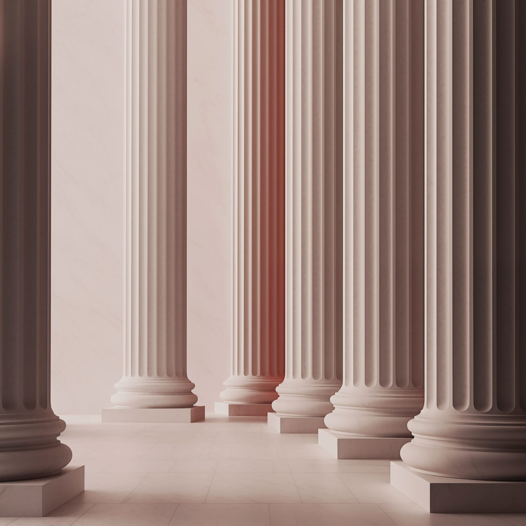 Row of white pillars