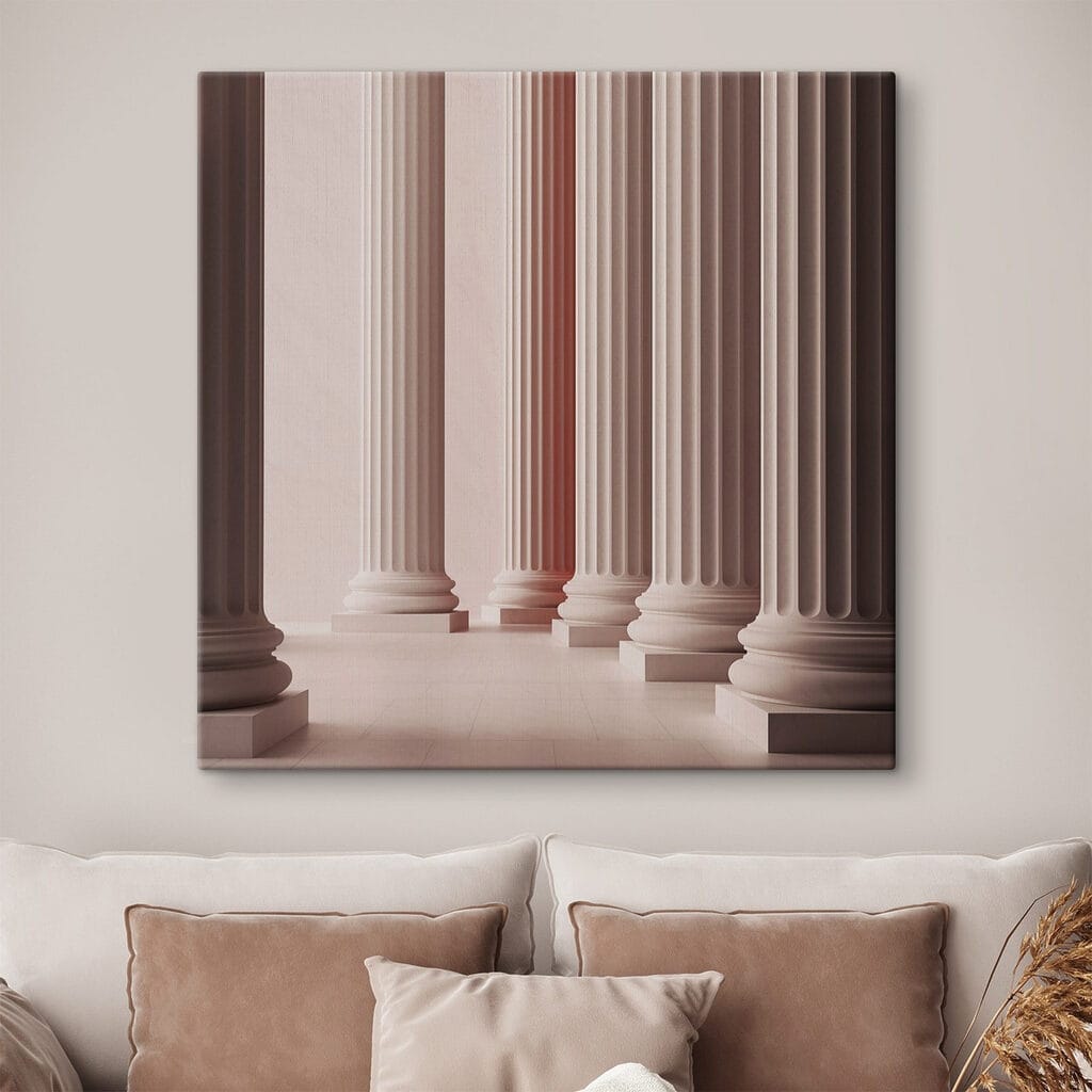 Row of white pillars