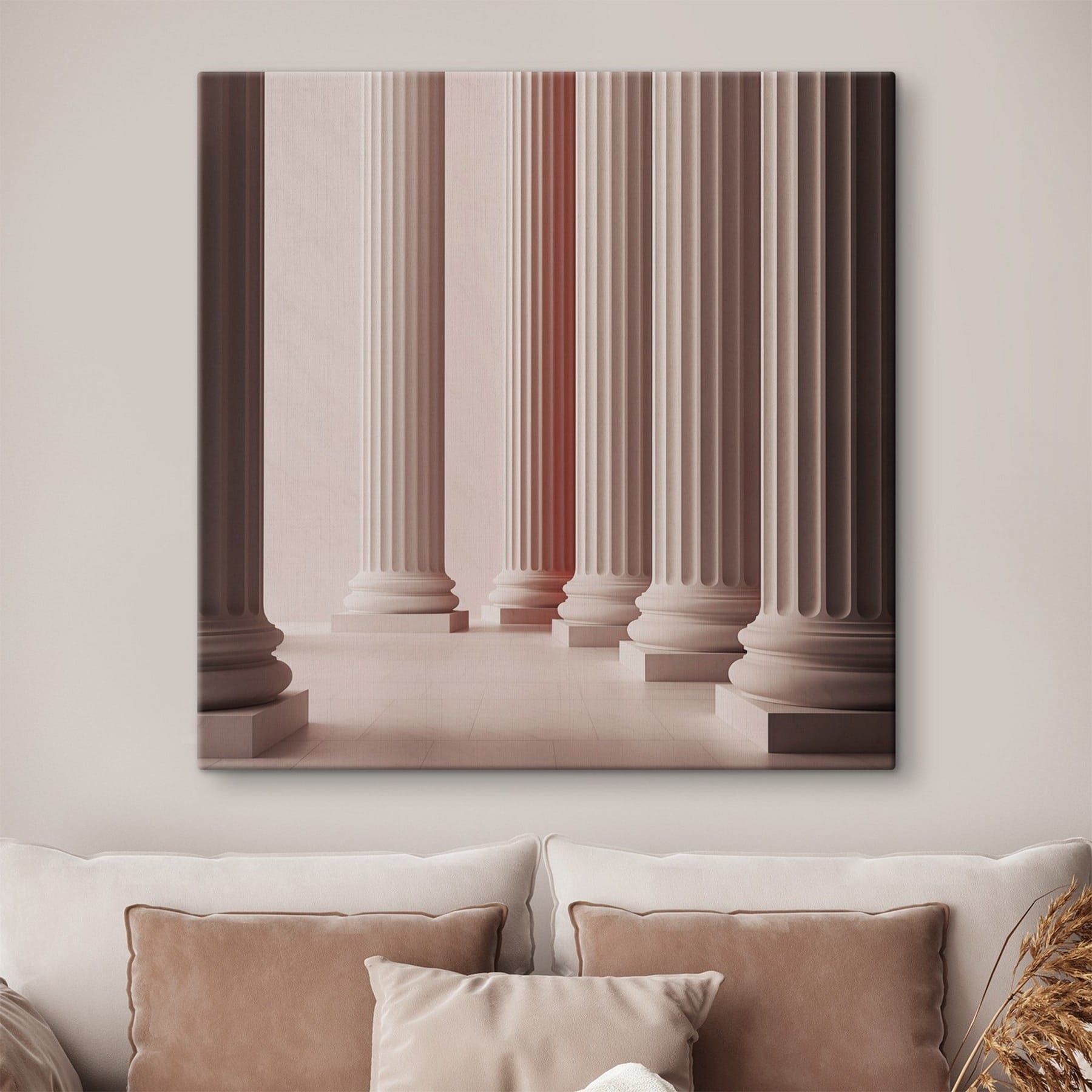 Row of white pillars