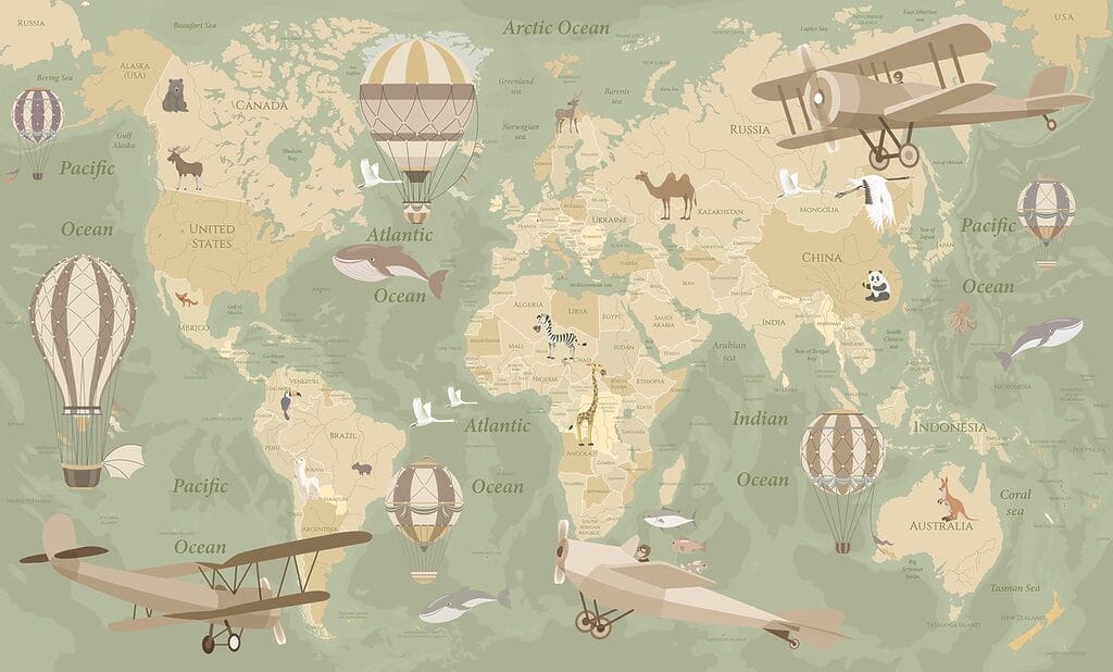 u36066v2p 1024x618 - Una mappa del mondo con aeroplani e mongolfiere - tegory