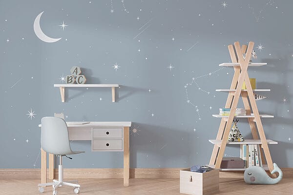 Moon and stars in the sky