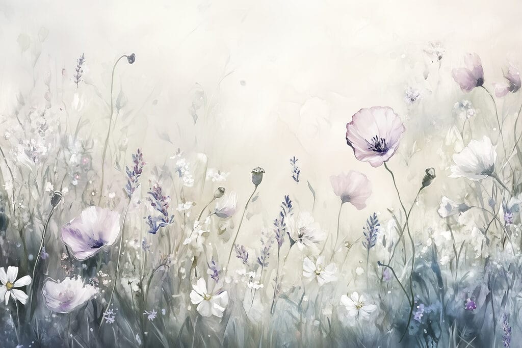 Pittura di fiori in un campo Pittura di fiori in un campo