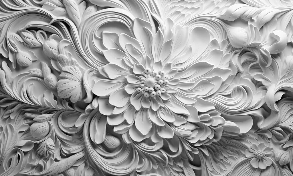 Fiore bianco con foglie Fiore bianco con foglie