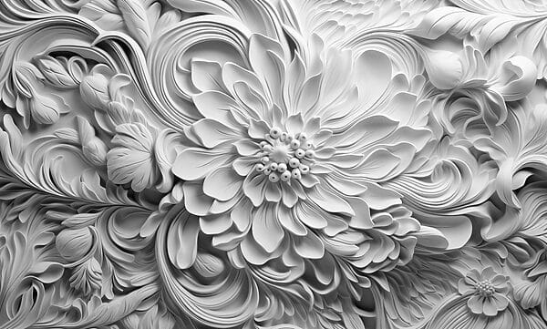 Fiore bianco con foglie Fiore bianco con foglie