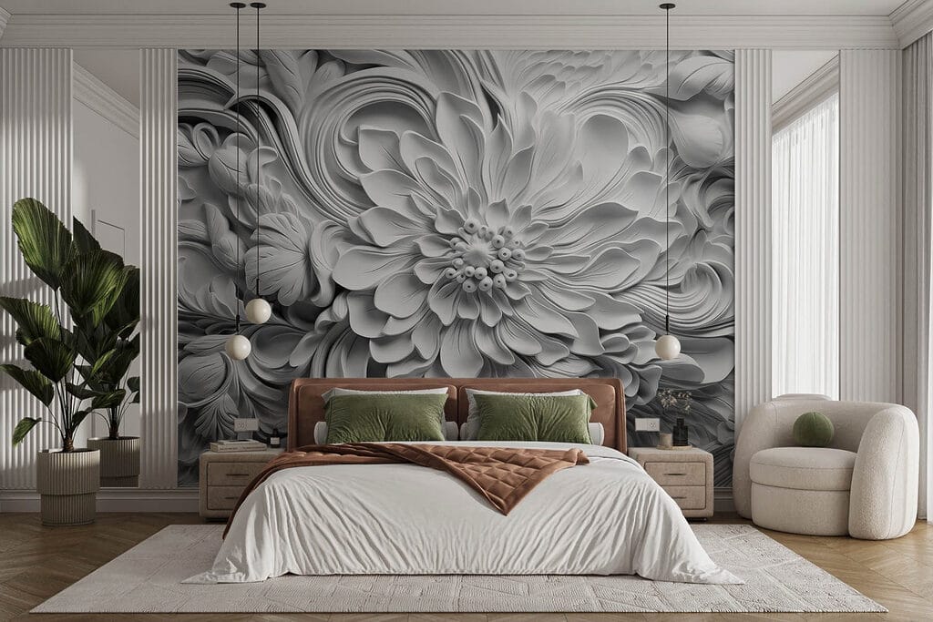 White flower with leaves White flower with leaves