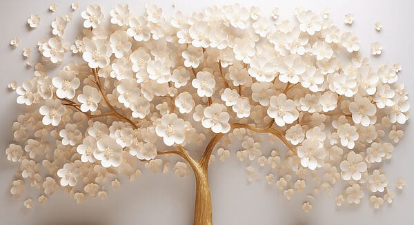 Albero con fiori bianchi Albero con fiori bianchi