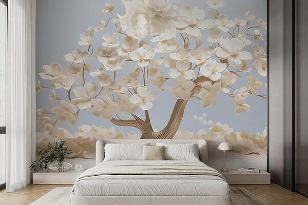 Albero con fiori bianchi Albero con fiori bianchi