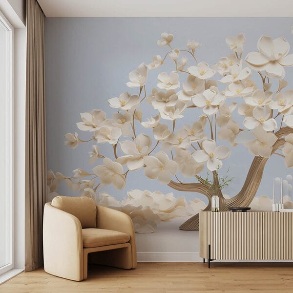 Albero con fiori bianchi Albero con fiori bianchi