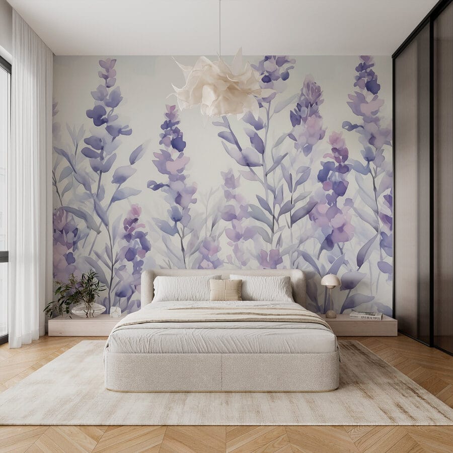 Pittura di fiori viola