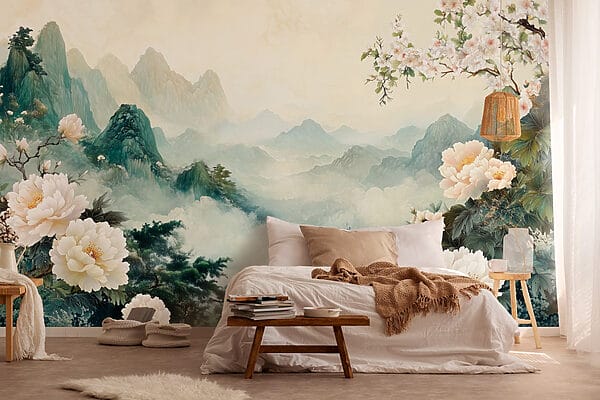 Pittura di fiori e montagne Pittura di fiori e montagne