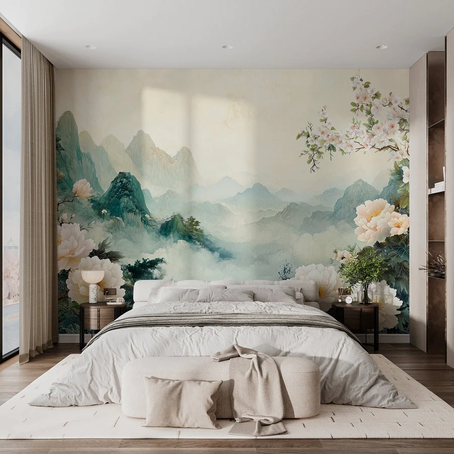 pittura camera da letto muro grigio