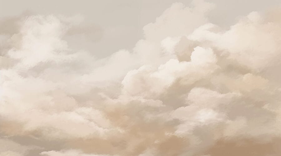 Cielo nuvoloso con una persona sullo sfondo