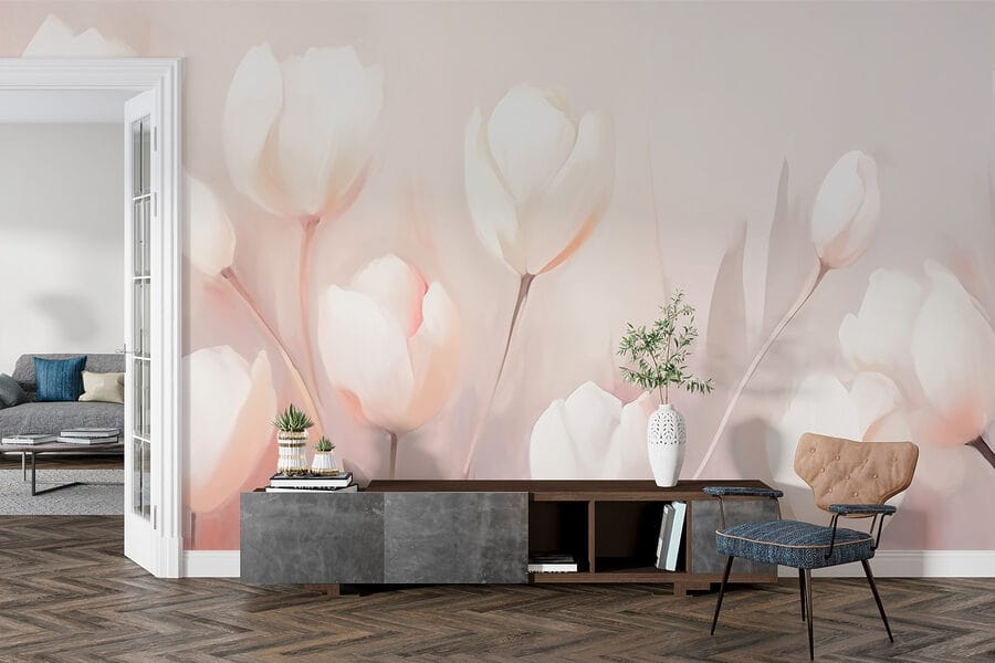 Pittura di fiori bianchi