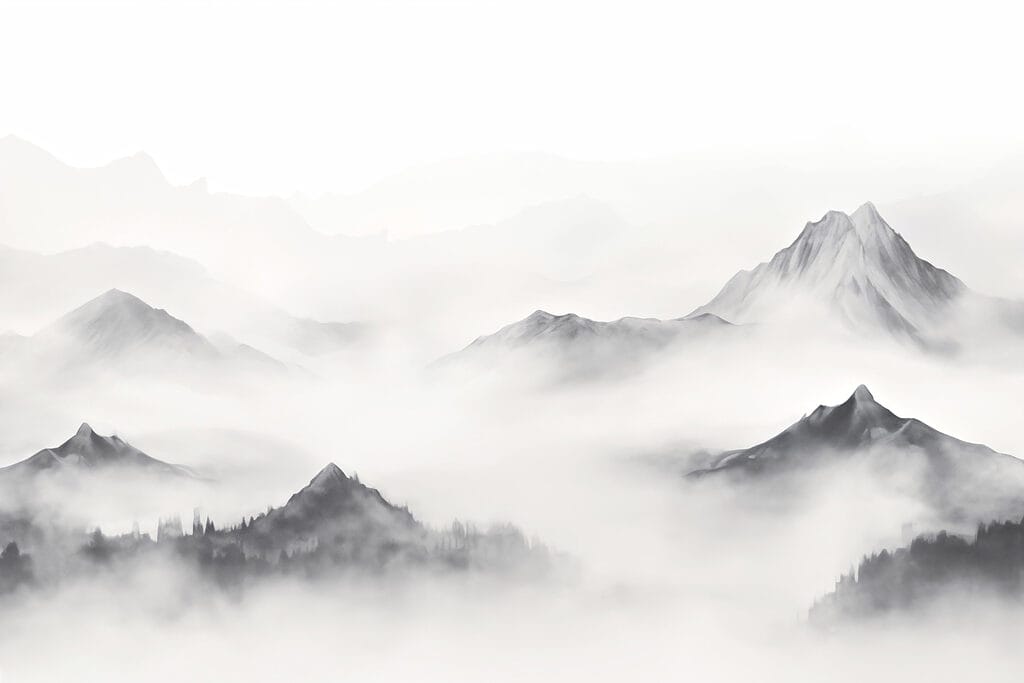 Catena montuosa con nebbia Catena montuosa con nebbia